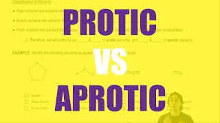 The difference between protic vs aprotic solvents [upl. by Ecart]