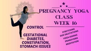 Week 16 Best Prenatal Yoga Camp Control Gestational Diabetes Constipation Tummy Issues Pregnancy [upl. by Aerdnu]