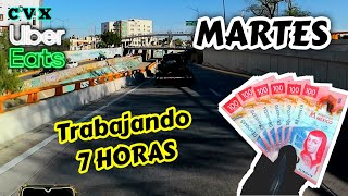 🔥 ¿Cuánto se GANA un MARTES en Uber Eats  Trabajando 7 HORAS [upl. by Rodney]