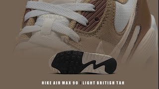 Nike Air Max 90 LIGHT BRITISH TAN 2024 DETAILED LOOK AND PRICE [upl. by Haodnanehs]