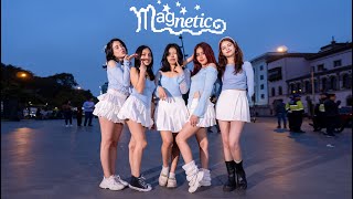 KPOP IN PUBLICONE TAKE ILLIT 아일릿 quotMagneticquot Dance Cover by Team IO  Novastar  Perú [upl. by Peggi107]