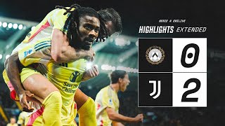 EXTENDED HIGHLIGHTS  Udinese 02 Juventus  Thuram amp Savona Goals  Three points victory [upl. by Dacey164]