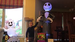 Owen’s Inflatables  Airblown Lighted Motorcycle Rider Reaper 7 Ft [upl. by Aisayn275]