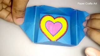 Origami heart box amp Envelope paper  DIY paper crafts idea  DIY Heart shaped gift box [upl. by Kciremed641]