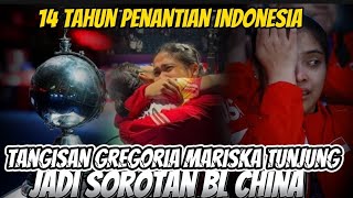 Komentar BL china Gregoria mariska tunjung menangis usai indonesia lolos semifinal Uber cup 2024 [upl. by Erastus]