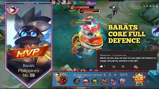 CORE BARATS FULL DEFENCE BUILD  MEET HYPER FANNY ON JUNGLE  MLBB 🦖 [upl. by Nibaj]