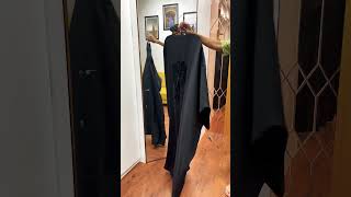 Black abaya with beautiful patch work in backampsleeves modestfashion modestfashion abayamodern [upl. by Carce]