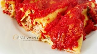 Cannelloni ripieni di carne e prosciutto  ricetta di Creativa in cucina [upl. by Garth838]