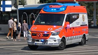 Sprinter Ambulance responding in Helsinki HE 1231 FI  62023 [upl. by Nidya]