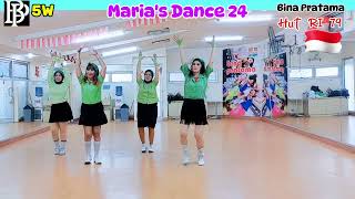 Marias Dance 24Line DanceBina PratamaChorPat Newell USA  August 24Maria  Akord [upl. by Hudgens]