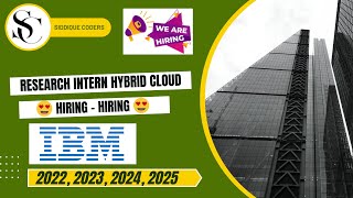 IBM Hiring Freshers 2023 2024 2025  BE BTech MCA  Apply Now [upl. by Eniamraj953]