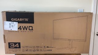 Gigabyte M34WQ Unboxing Pt1 [upl. by Baudin173]