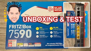 AVM FRITZBox 7590 WLAN ACN Router DSLVDSL1733 MBits 5GHz amp WLAN Mesh  Unboxing amp Test [upl. by Lrak459]