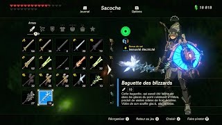 Zelda Breath Of The Wild HS emplacement arme 9  baguette blizzard [upl. by Neyugn]