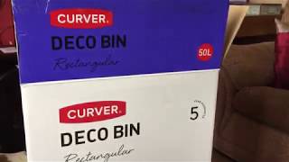 Curver Deco Bin Rectangular 50 Litre Review  Unboxing [upl. by Adriana]