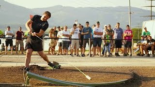 Farmers Golf competition in Switzerland  Red Bull Hornussen [upl. by Nosle757]