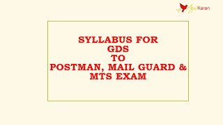 Syllabus for GDS to MTS PostmanMail Guard Exam [upl. by Namwob134]