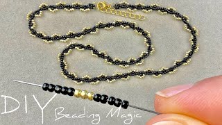 DIY Seed Bead Necklace Tutorial Easy Beads Jewelry Making [upl. by Erotavlas85]