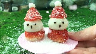 How To Make Christmas Cake With StrawberryampYam  Christmas Cake Recipe  Mini Food  Tiny Food  CC [upl. by Cherise]