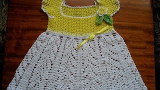 vestido tejido en crochet para bebe 1 año [upl. by Enileoj]