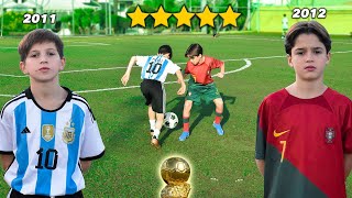 Mini MESSI vs Mini RONALDO  Chi è più FORTE PALLONE DORO DEI BAMBINI [upl. by Chadburn]