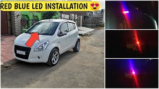 POLICE LIGHTS INSTALLATION IN CAR 🔥 INSTALL RED BLUE LED IN ANY CAR WITHOUT CUTTING WIRE 🔥 [upl. by Ethelinda]