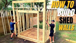 How to Frame Shed Walls Complete DIY Leanto Shed Wall Framing Guide for Modern Shed [upl. by Eillas621]