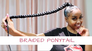 Jumbo Braid Ponytail Using Braiding Hair  Step By Step Invisible Braid [upl. by Amelie]