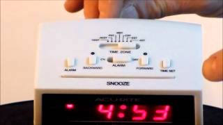 AcuRite 13001 IntelliTime Electric Digital Alarm Clock [upl. by Notsyrb]