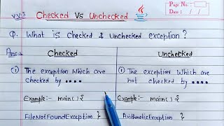 Difference Between Checked and Unchecked Exception  Learn Coding [upl. by Ettenal]