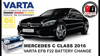 How To replace Battery in Mercedes C Class 2016  VARTA [upl. by Notnil]