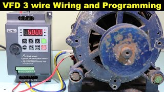 VFD 3 Wire Control Wiring with Push Button and VFD Programming TheElectricalGuy [upl. by Queena]