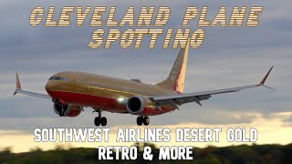 15 Minutes of Evening Plane Spotting at Cleveland Hopkins Southwest Desert Gold Retro amp More 4K [upl. by Eiznyl]