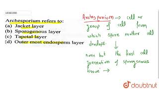 Archesporium refers to [upl. by Ervine]