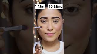 1 Min vs 10 Mins Makeup look 😱 makeup makeuptutorial makeuphacksgorgeousmakeupshortsfeedshorts [upl. by Asenav]