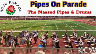 2024 Rose Parade Bandfest  Pipes On Parade The Massed Pipes amp Drums [upl. by Eustashe442]