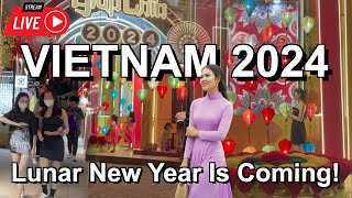 NEW YEAR 2024 VIETNAM 🇻🇳 Ho Chi Minh City New Year Decoration Walking Tour 2024 [upl. by Benedicta]