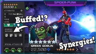 Spider Punk Synergies Revealed Green Goblin Buff  Marvel Contest of Champions [upl. by Terrell555]