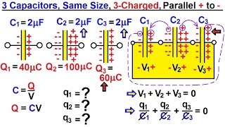 Physics  EampM Dis and ReConnecting Capacitors 16 of 16 3Cap Same 3Charged Series  to [upl. by Pero212]