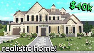 40k Spring Realistic Bloxburg House Build 2 Story Exterior Tutorial [upl. by Nevaj]