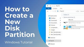 How to Create a Partition in Windows 10 amp Windows 11  Create New Drive 2024 [upl. by Athal172]