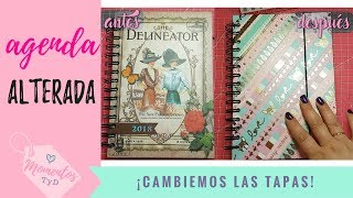 agenda alterada como cambiar la tapa a un cuaderno o libreta que no nos gusta y personalizarla [upl. by Neehar]