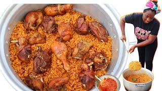 HOW TO COOK NIGERIAN PARTY JOLLOF RICE  STEPBYSTEP  STEW amp FRIED CHICKEN [upl. by Notsae990]