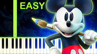 EPIC MICKEY THEME  EASY Piano Tutorial [upl. by Enomed]