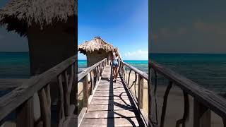 OVERWATER BUNGALOWS await at THATCH CAYE RESORT belize belizevacation travel caribbeanvacation [upl. by Tattan]