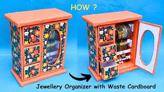 How to make Bangle Stand at home with Waste Cardboard Box DIY Jewellery Organizer [upl. by Zendah]