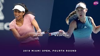 Hsieh SuWei vs Carolina Wozniacki  2019 Miami Open Fourth Round  WTA Highlights [upl. by Mendes665]