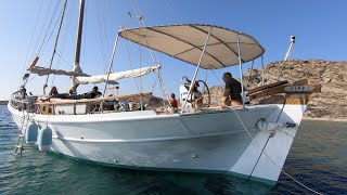 Boat Tour of a Traditional Greek Trehantiri  Greece sailing trip Ep 7 [upl. by Silrak]