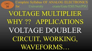 Lec38 Voltage Multiplier Circuit Working Voltage Doubler Complete  A E  R K Classes  Hindi [upl. by Siol]