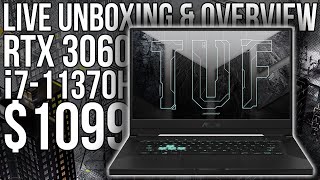 1099 Asus TUF Dash F15 Live Unboxing amp Testing RTX 3060 i711370H 144 hz [upl. by Kevina961]